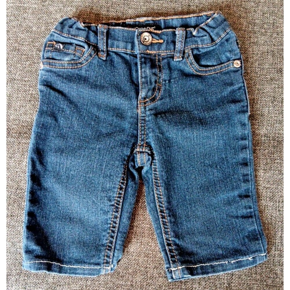 Jordache Shorts 3T Blue Denim Adjustable Waist Embroidered Pockets